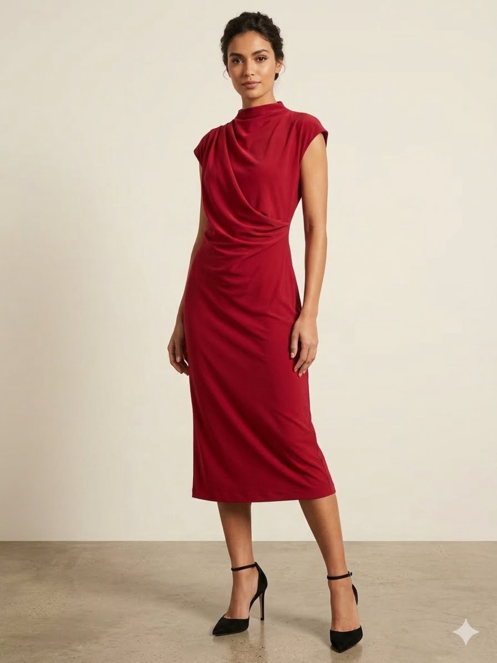 ASOS dark red cowl neck midi dress size 6 NWT - Picture 1 of 6